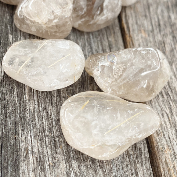 Gold Rutilated Quartz Crystals | 5 Pieces - Picture 3 of 6